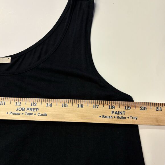 EASEL Tank Dress 2 Tier Ruffled Black Knit Hem Extender Swing Dress - Picture 2 of 6